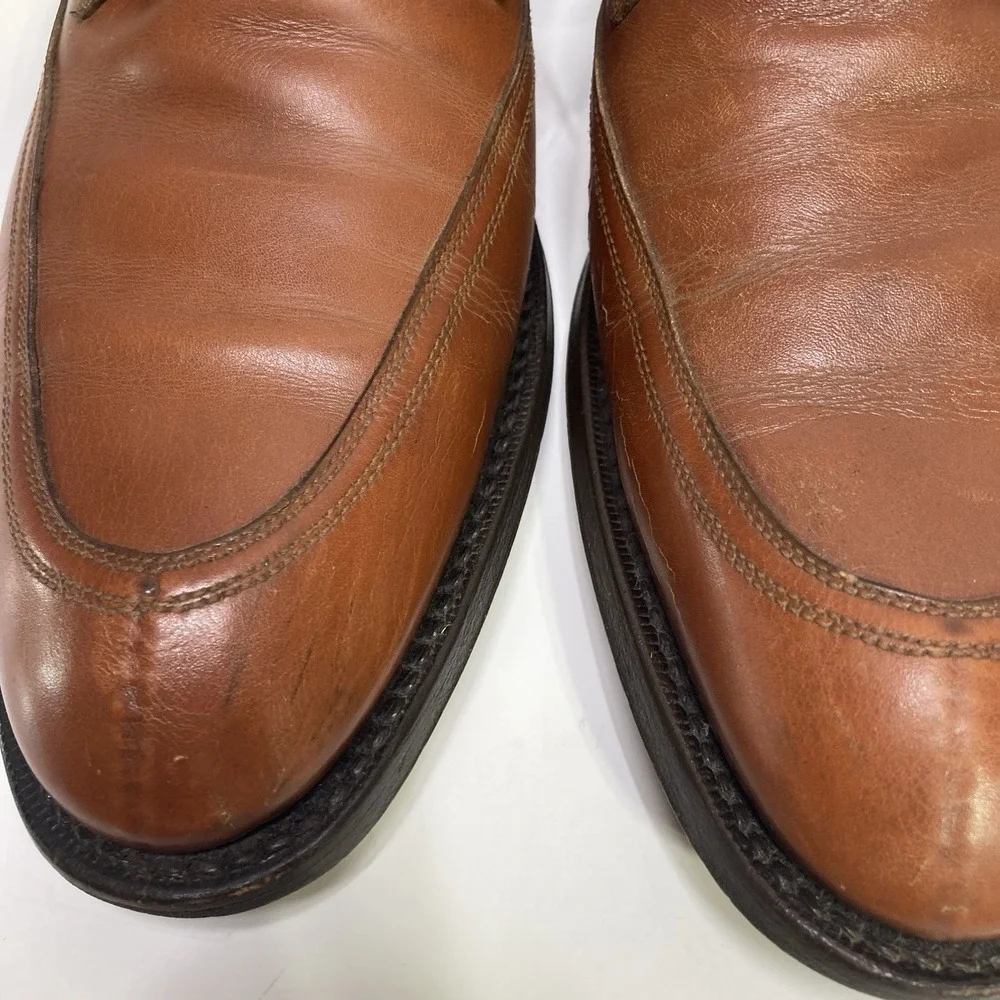 Yves Saint Laurent YSL Lace up Brown Leather Dress Shoes Split Toe Men 42 Oxford